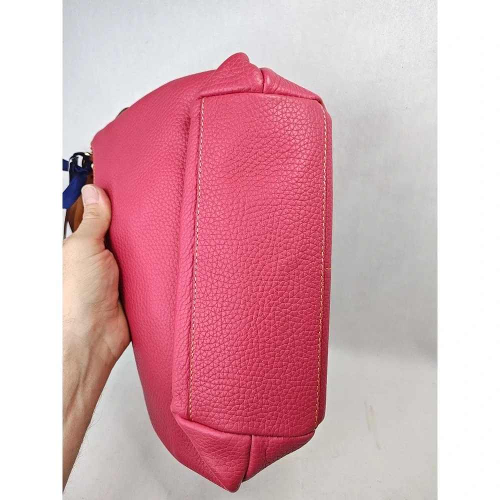 Dooney & Bourke Pebble Grain Pink Small Zipper Pocket Sac Leather Hobo Purse